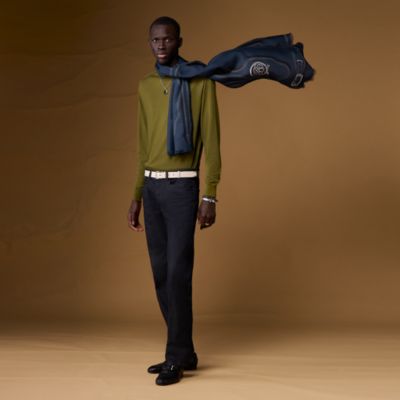 シルクツイルタイ 7 cm 《グルナディーヌH》 - ブルー | Hermès